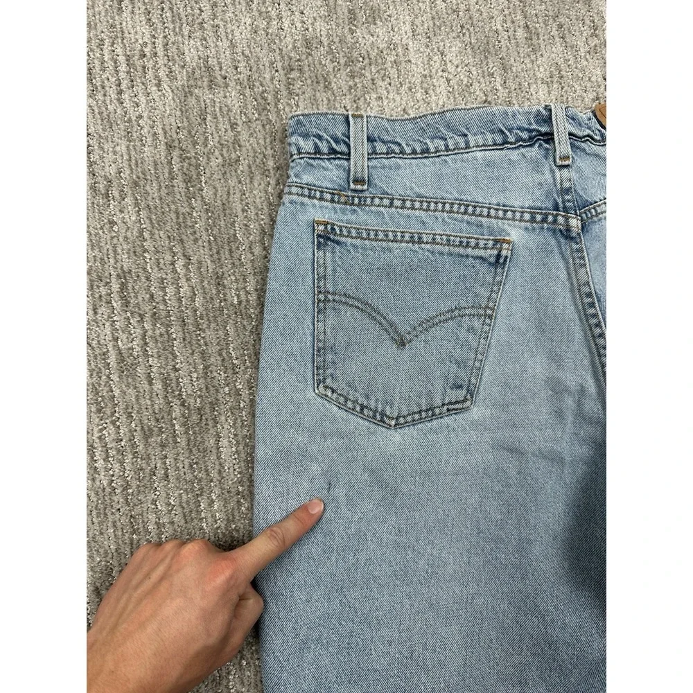 Levi's 550 Denim Shorts Mens 36 Light Blue Vintage Orange Tab Relaxed Fit 90s